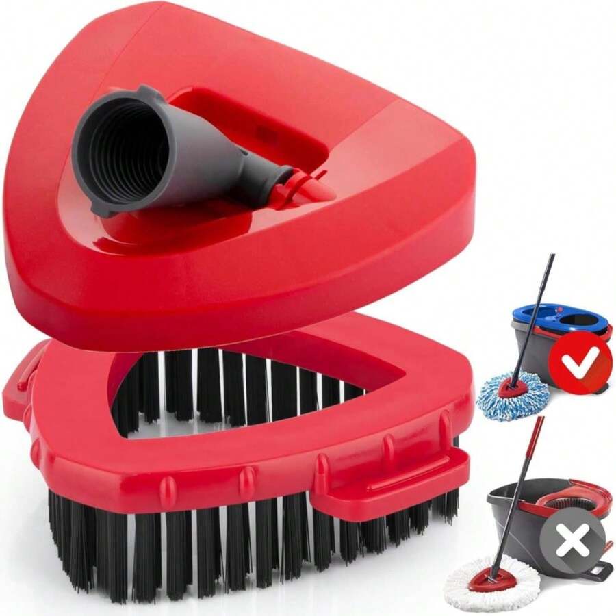 Scrubber And Mop Base Compatible With O Cedar RinseClean 2 Tank System, Spin Mop Scrub Brush Head Replacement, Hard Bristle Cleaning Brush, 1 Mop Base And 1 Scrub Brush, Not Fit EasyWring 1 Tank - MàuF - Xem 1
