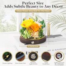 Valentines Day Gifts For Her Forever Rose Birthday Gifts For Women Preserved Flowers In Glass Dome Eternal Flowers For Delivery Prime Yw Rose - 黃玫瑰 - 查看 3