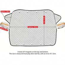 1pc All-Weather Durable Windshield Cover. This Car Cover Is Made Of Thickened Material With Functions Of Sunshade, Hail Protection, Snow Protection, Waterproof, Dustproof And UV Protection. Easy To Install, Suitable For All Seasons. Especially Suitable For Driving On Snowy Roads In Winter To Ensure Driving Safety.