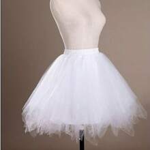 女士短款复古芭蕾舞裙，适合圣诞节、派对、婚礼、伴娘、情人节及其他场合。 - 白色 - 查看 1