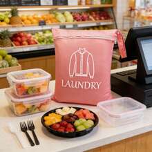 耐用洗衣袋 - 拉链封口，便携式衣物及旅行必备物品收纳袋，结实耐用的提手 - 彩色 - 查看 6