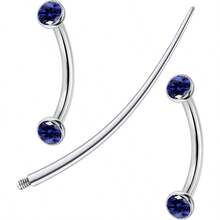 F136 Titanium 16g 6/8/10mm Eyebrow/Rook/Snug/Vertical - Labret/VCH/Snake - Eyes/Anti - Tragus/Christina/Daith/Belly - Button/Bridge/Hood/Surface Curved Barbell Piercing Jewelry Women Men - 10 毫米(3/8 英吋)+ 藍色 - 查看 1
