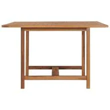 vidaXL Mesa de jr de jardim 110x110x75 cm Bois maciço de teck - Castanho - Ver 3