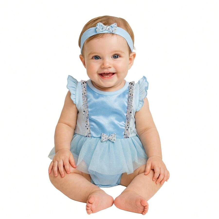 Disney Pañalero para Bebe estampado con tutu maga corta Princess - Celeste - Ver 1