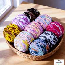 1卷多色冰棒色毛线,柔软粗线,适合DIY钩编,可用于制作手工毯子、围巾、帽子、靠垫或其他家居装饰品。 - 彩色 - 查看 7