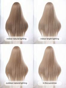 30 Inch Long Straight Lace Front Wig, Natural Looking Realistic Synthetic Hair Wig, Suitable For Daily Wear - Gold - View 7