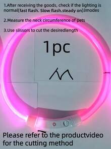 1件 LED充電式發光PVC寵物項圈，3種照明模式，夜間可見，確保寵物活動，適用於小型到大型犬貓，節日氛圍項圈，可調節長度，本產品非通用款，購買前請確認尺寸，請根據寵物實際重量調整適用範圍，以免使用時對產品造成嚴重損壞 - 彩色 - 查看 18