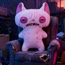 Spin Master 9英寸滑稽丑陋怪兽毛绒玩具，造型滑稽，长着类似人类的牙齿，节日生日收藏礼物，适合儿童、青少年、成人和毛绒玩具爱好者。 - 皺紋麥臭鬼 - 查看 2