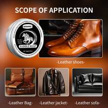 马鞍皂皮革清洁护理套装，多种尺寸可选，适用于鞋子、包包、皮夹克、沙发、汽车座椅等，深度清洁去除顽固污渍，提升光泽，防止皮革开裂。适合鞋履、春夏精选、伴娘礼物、房间、卧室装饰、海滩、旅行、男女皆宜、度假使用。 - 白色 - 查看 5