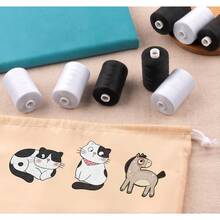 2/4/8pcs Black & White Durable Sewing Thread Set, High Tensile Strength, Ideal For Sewing Enthusiasts, Crafters And Home Mending - Perfect For Sewing, Embroidery And Garment Repair - 2 Black - View 2