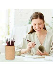 DIY Pottery Clay Tools Wooden Handle Pottery Carving Tool 6pcs/Set For Pottery Sculpture Ceramic Clay Trimming Cutting Kit Craftsman Tool - Multicolor - View 5