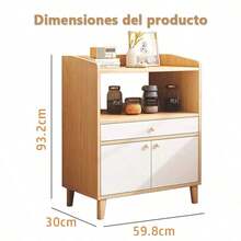 Mueble Organizador Pequeño De Cocina Con 2 Puertas Y Cajón - Multicolor - Ver 2