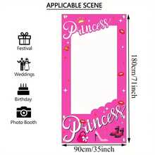 1 peça de decoração rosa para aniversário, adereço fotográfico rosa brilhante, decoração com tema de boneca princesa, decoração para despedida de solteira, festa de aniversário, chá de panela, artigos para festa rosa, 90 x 180 cm - Rosa-Vamos - Ver 11