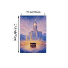 Tranh nghệ thuật treo tường phong cách Hồi giáo đêm huyền ảo & Tháp đồng hồ Mecca, tranh vẽ trên vải canvas theo phong cách Anime, tranh trang trí tâm linh cho nhà bếp, phòng khách, phòng ngủ, phòng làm việc tại nhà, quà tặng cho phái nữ, có thể mua không khung hoặc có khung. - Nhiều màu - Xem 11