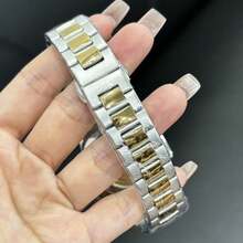 1枚女士鹦鹉螺系列自动机械腕表，方形表盘，奢华简约镂空设计，优雅女士腕表，适合作为礼物和日常佩戴 - 金色 - 查看 8