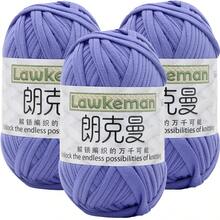 Lawkeman 3 peças/300g Fio de Camiseta de Poliéster de Alta Qualidade, Fio de Crochê e Tricô, Fio Grosso de Poliéster Macio e Elástico, 30m/100g por Rolo - Ideal para Projetos DIY, Chinelos, Cestas, Tiras de Tecido, Sacolas Artesanais Tecidas à Mão, Brinquedos, Sapatos, Tapetes, Cestas de Armazenamento - Multicolorido - Visão 39