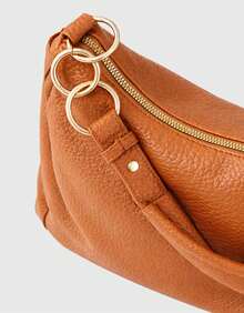 Women's Large Hobo Bag With Modern Finish And Ring Detail - 鏽棕色 - 查看 4