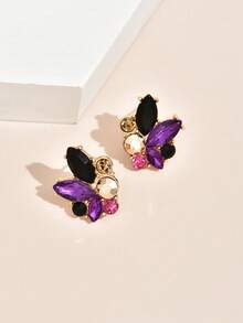 1对时尚优雅的女士水钻花朵耳环 - 多款多色 - 查看 10