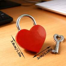 Customized Personalized Engraved Heart Lock - Heart-Shaped Lock With Name Engraving - Gift For Couples, Weddings, Valentine's Day, Anniversary, Mother's Day, Heart Padlock, Heart Cabinet Lock, Mini Small Lock With Key, Luggage Lock, Bag Lock