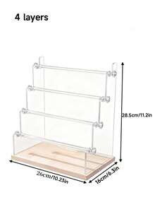 1pc Acrylic & Wooden Bracelet Display Stand, Jewelry Display Rack, Tabletop Bracelet, Watch, Earring & Ring Organizer - Multicolor - View 10