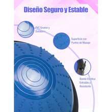 JCH-Disco de Equilibrio 46cm Media Pelota de Equilibrio con Bomba Pelota de Yoga 25cm y Banda Elástica Kit 3-en-1 para Fitness en Casa Yoga y Pilates [Azul] - Azul - Ver 6