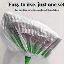 100pcs/Pack Disposable Broom Covers, Essential For Home Dust Removal. Static Electricity Attracts Hair And Dust, Making Cleaning Easier. - Multicolor - View 2