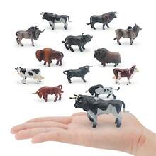 Realistic Cow Model Toy Set, Children's Educational Animal Figurines, Multicolor Wild Animal Collection Models - Grey - View 6