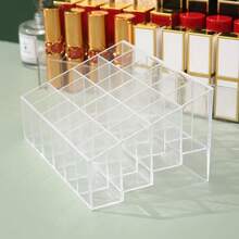 Women's Desktop Lipstick Storage Box, Bedroom Storage Rack, Plastic Lipstick Storage Box With Cover, Transparent Acrylic Lipstick & Lip Gloss Storage Rack, Nail Polish Rack, Anti-Pollution - Multicolor - View 2
