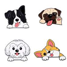 4pcs/Set Dog Cute Enamel Pin Lapel Pins Badges On Backpack Women's Brooch Zinc Alloy Clothes Gift Jewelry Fashion Accessories - Black - View 11