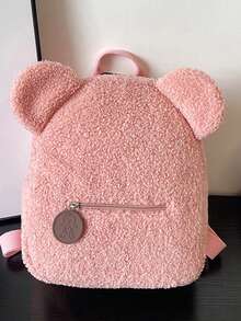 2pcs Teddy Bear Backpack & Customized Name Personalized Children's Backpack, Autumn/Winter Vibe, 2026 New Casual Ear Bear Backpack, Exclusive Gift, Holiday Gift, Unique Thoughtfulness, Full Of Love