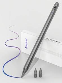 11/10/9/8/7/6 IPad, IPad Air 7/6/5/4/3, IPad Pro 13"/12.9"/11" (2018-2025), IPad Mini 7/6/5 Compatible Stylus Pen, 90mAh Battery, High Precision & Sensitivity, Rechargeable, Magnetic Body, Tilt Detection & Palm Rejection, Black - Black - View 2