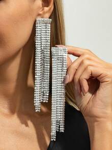 2pcs/Set Bohemian Geometric Sequin Tassel Earrings, Luxurious & Elegant For Daily Casual, Party, Couple Date, Women's Holiday Versatile Jewelry Gift - Earring - View 14