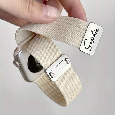 1pc Customized 2025 New Fashionable Minimalist Nylon Braided Magnetic Breathable Watch Band, Suitable For 42mm 46mm 49mm 41mm 45mm 42mm 40mm 44mm S11 10 9 8 SE 7 6 5 4 3 2 1 Models, Unisex, Adjustable, Solid Color For Autumn