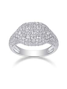 Nhẫn Moissanite bạc 925 cao cấp dành cho nữ, không gây dị ứng, thích hợp làm nhẫn đính hôn/cầu hôn, quà tặng ngày Valentine/sinh nhật, hộp quà chống oxy hóa. - Bạc - Xem 10