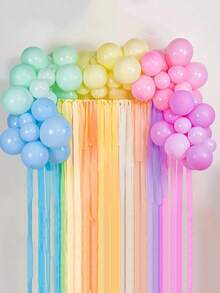 Crepe Paper Ribbons, Colorful Pastel Ribbons, Party Decorations, Suitable For Birthday Party, Wedding, Bachelorette Party, Rainbow Party, Multicolor Party, Can Be Used For Table Decor And Celebrations, Party Backdrop - Multicolor - View 4