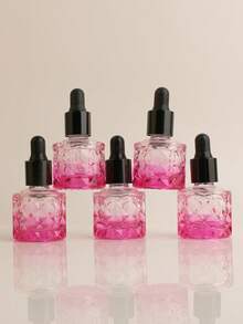 2 piezas/3 piezas/5 piezas/10 piezas/20 piezas Botellas de vidrio con cuentagotas recargables de 10ml para aceites esenciales y perfumes con diseño de piña redonda, mini viales transparentes rosas portátiles para muestras - Multicolor - Ver 3