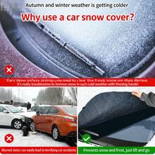 1pc All-Weather Durable Windshield Cover. This Car Cover Is Made Of Thickened Material With Functions Of Sunshade, Hail Protection, Snow Protection, Waterproof, Dustproof And UV Protection. Easy To Install, Suitable For All Seasons. Especially Suitable For Driving On Snowy Roads In Winter To Ensure Driving Safety.