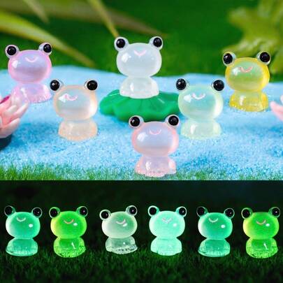 10/30/50pcs Glow-In-The-Dark Resin Frog Miniatures, DIY Craft Accessories, Suitable For Holiday Gifts, Socks Gifts, Party Favors, Pranks, Landscape Gardens, Desktop Decor, Car Decor, Micro Landscape