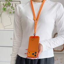 宽肩带手机挂绳项链肩带，斜挎背带，带防丢夹和缓冲垫，高端手机配件 - 彩色 - 查看 5