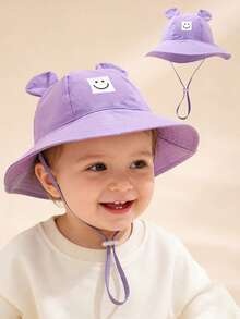 1pc Baby Bucket Hat, Suitable For 3-12 Months, Unisex, Cute Ear Design, Adjustable Chin Strap, Wide Brim Sun Protection Hat, Summer Beach Outdoor Cap (Multiple Colors Available) - Ear-shaped Fisherman's Hat - View 12