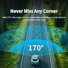 三通道行车记录仪 - 前置1080P/后置720P，170°广角，红外夜视，重力感应，循环录像，适用于新车或作为假期、开学礼物，支持24小时停车监控模式 - A - 查看 7