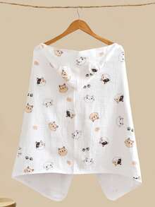 1pc 0-5 Years Old Infant & Toddler Soft Printed Hooded Bathrobe, Towel Cloak, Suitable For All Seasons - Multicolor - View 3