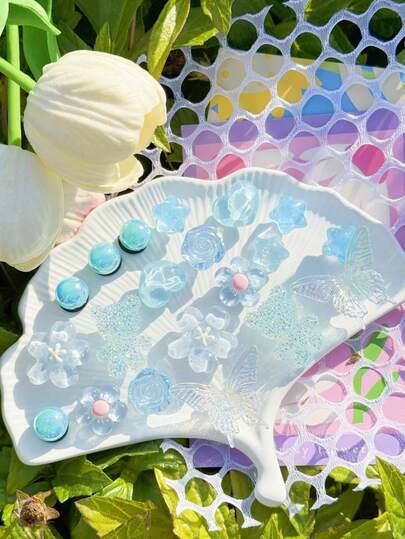 20pcs Soft Multicolor Resin Shoe Charms, Detachable - Wave Heart, Teddy Bear, Bowknot, Butterfly, Beads & Decorations - DIY Shoe Accessories For Women's Sports Sandals, Clogs, Boots - Perfect For Easter, Birthday, Valentine's Day, Mother's Day, Halloween Gifts - Vibrant Purple & More Color Beads And Rhinestone Designs - For Females, Shiny Shoe Decorations, Shoe Clips, Shoe Studs And Jewelry