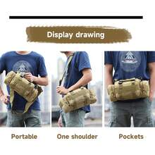 Bolsa de Cintura Impermeable de Gran Capacidad y Múltiples Capas, Adecuada para Equipo de Pesca, Conjunto de Camping Multifuncional - Color digital de la selva - Ver 4