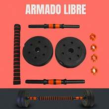 Mancuernas Pesas Barra Recta Ejercicio Kit Ajustables 15kg(default) - Multicolor - Ver 5