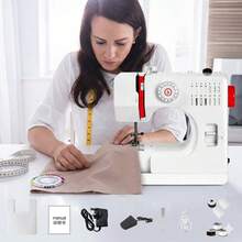 728 Electric Sewing Machine Upgraded Version With 14 Built-In Stitches, Multi-Function Household Mending Machine With UK Plug, Portable Crafting Tool For Beginners & Professionals, Ideal Creative Gift (White/Purple) - UK Plug(220-240V) - View 1