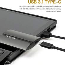 Portable External SSD for Win//Android 4.0+, High Speed Reading, Shock and Drop Resistant - GRIS - Ver 3