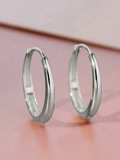1 Pair Girls' Charming Hoop Earrings, Suitable For Daily Decoration, Party Wear, Birthday Gift