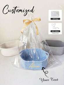 1个小型手工编织收纳篮，适用于客厅、卧室、书桌、床头柜等场所，可收纳化妆品、玩具、宠物用品、遥控器等，是情人节的理想礼物，也是送给她、女儿、学生、儿子的个性化独特礼物，适合周年纪念日、生日等场合。 - 彩色 - 查看 5