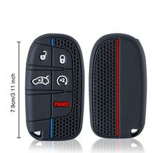 适用于 Cherokee Compass S Renegade Grand Commander、Dodge Journey Challenger JCUV Charger、Chrysler 300C 的高级硅胶钥匙套 - 防震、防尘、防刮擦、全方位保护，柔软耐用防滑材质，完美贴合。 - A - 查看 6